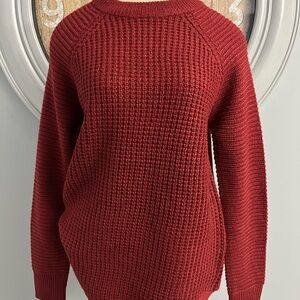 39- NWT Elegant Red Knit Crew Neck Sweater